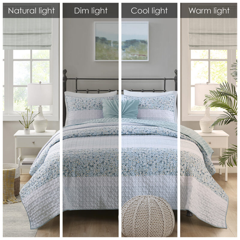 King Seersucker Quilt, 4-Piece w/ Throw Pillow - Image 9