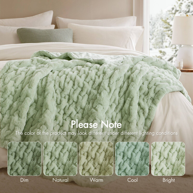 Faux Fur Throw Blanket, 50x60 for Couch - Image 5