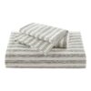 Linen Blend Duvet Cover Set, Cal King Striped - Image 11