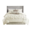 7 Piece Tufted Comforter Set, Cal King Ivory - Image 9
