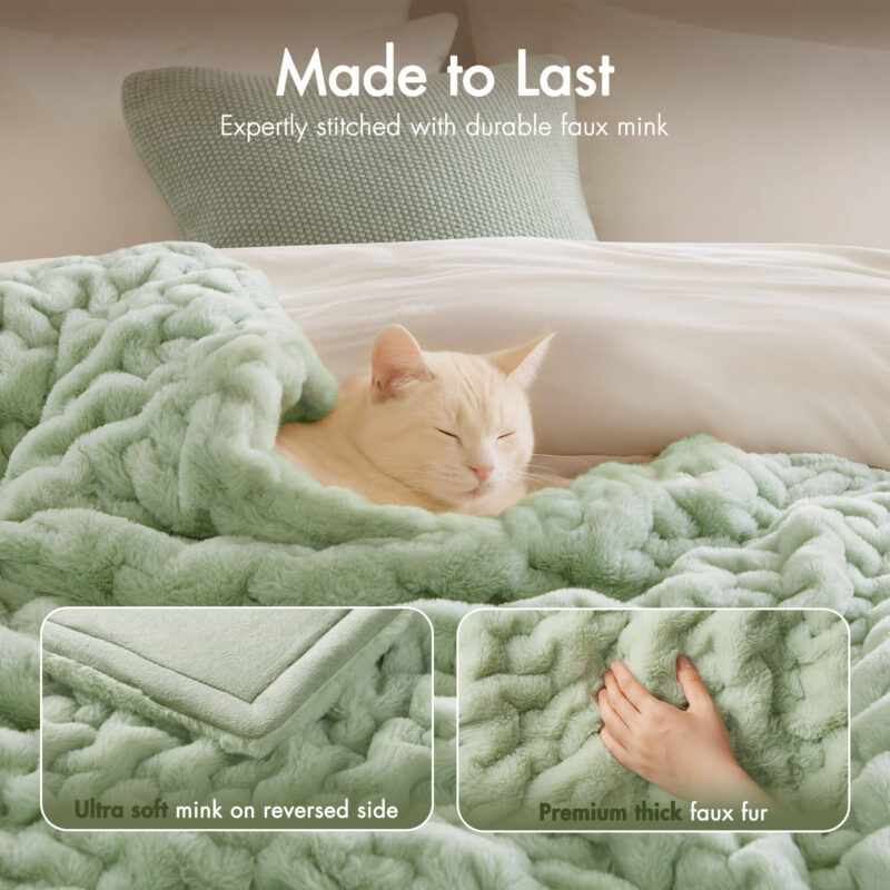 Faux Fur Throw Blanket, 50x60 for Couch - Image 7