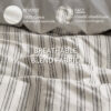 Linen Blend Duvet Cover Set, Cal King Striped - Image 8