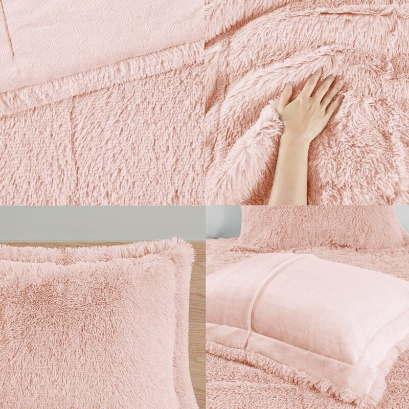 Long Fur Comforter, King Shaggy Faux Fur Set - Image 7