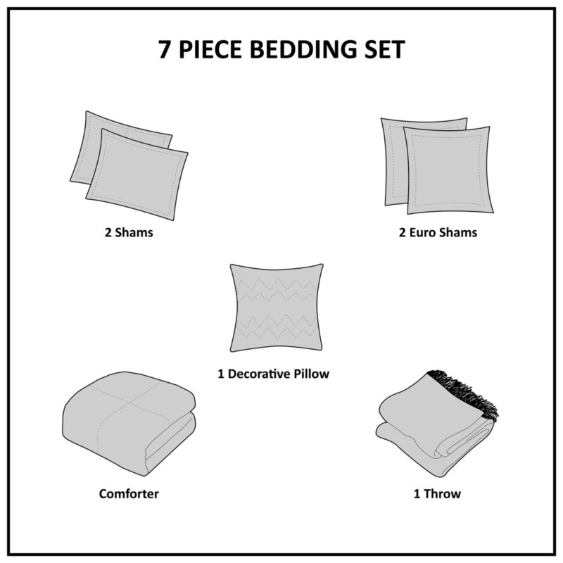 Seersucker Comforter Set, 7 Piece w/ Blanket - Image 14