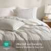 Linen Blend Duvet Cover Set, Cal King Striped - Image 7