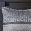 7 Piece Jacquard Comforter Set, Navy Queen - Image 14