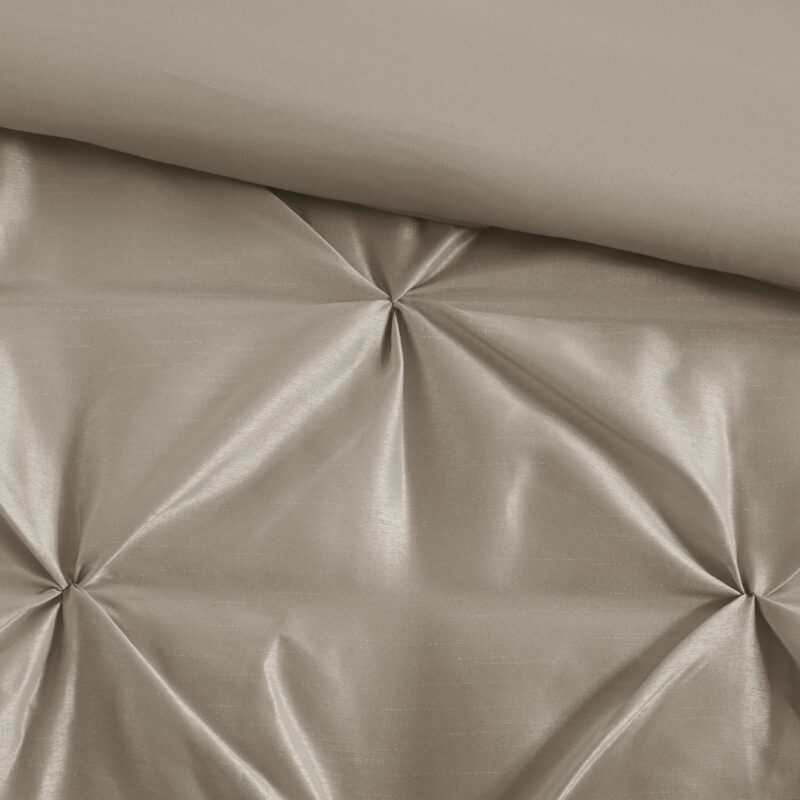 7 Piece Tufted Comforter Set, Cal King Taupe - Image 10