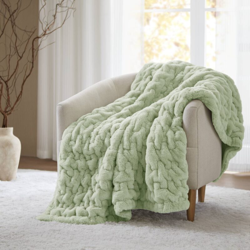 Faux Fur Throw Blanket, 50x60 for Couch - Image 2