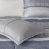 7 Piece Jacquard Comforter Set, Navy Queen - Image 13