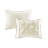 7 Piece Tufted Comforter Set, Cal King Ivory - Image 7