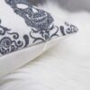 Skull Throw Pillows, Gothic Damask Set of 2 - Image 4
