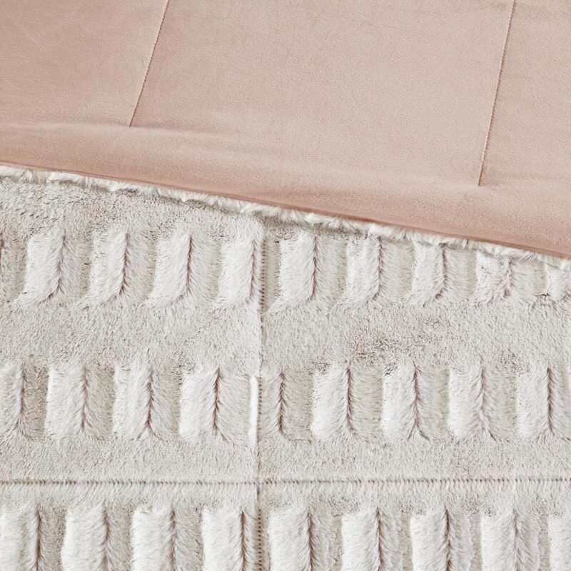 King Size Faux Fur Comforter, Plush Mini Set - Image 6