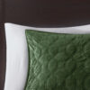 3 Piece Velvet Quilt Set, Full Queen Green - Image 6