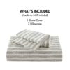 Linen Blend Duvet Cover Set, Cal King Striped - Image 14