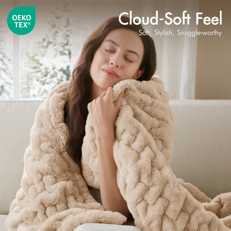Faux Fur Throw Blanket, 50x60 for Couch - Image 10