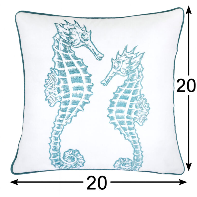 Seahorse Throw Pillow, 20x20 Velvet Blue - Image 9