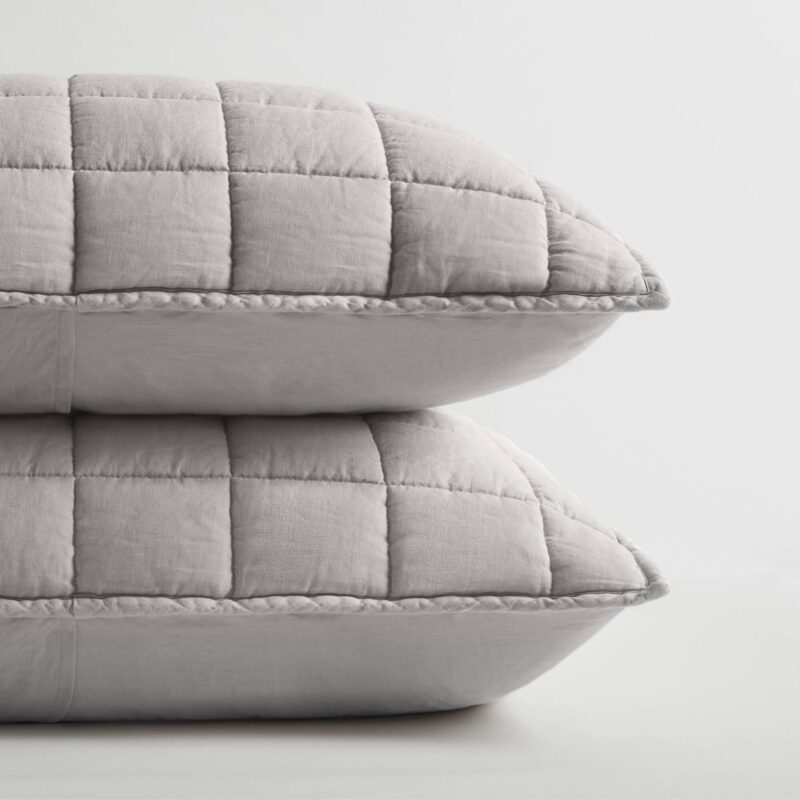 3-Piece Linen Quilt Set, King/Cal King Gray - Image 7