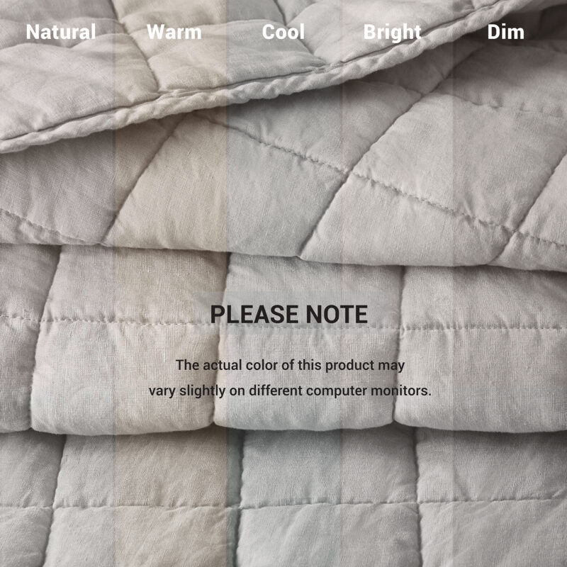 3-Piece Linen Quilt Set, King/Cal King Gray - Image 8