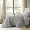 3-Piece Linen Quilt Set, King/Cal King Gray - Image 3