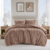 Fur Comforter Set, 3-Piece Full Queen Mocha - Image 12