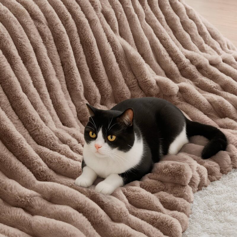 Fur Comforter Set, 3-Piece Full Queen Mocha - Image 10