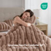 Fur Comforter Set, 3-Piece Full Queen Mocha - Image 9
