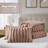 Fur Comforter Set, 3-Piece Full Queen Mocha - Image 4