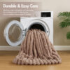 Fur Comforter Set, 3-Piece Full Queen Mocha - Image 3