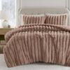 Fur Comforter Set, 3-Piece Full Queen Mocha - Image 5
