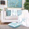 Seahorse Throw Pillow, 20x20 Velvet Blue - Image 7