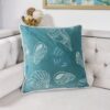 Seashell Throw Pillow, 20x20 Velvet Blue - Image 6