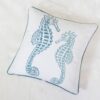 Seahorse Throw Pillow, 20x20 Velvet Blue - Image 5