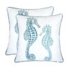 Seahorse Throw Pillow, 20x20 Velvet Blue - Image 4