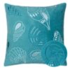 Seashell Throw Pillow, 20x20 Velvet Blue - Image 3