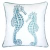 Seahorse Throw Pillow, 20x20 Velvet Blue - Image 2