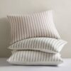 Linen Blend Duvet Cover Set, Cal King Striped - Image 5