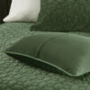 3 Piece Velvet Quilt Set, Full Queen Green - Image 4