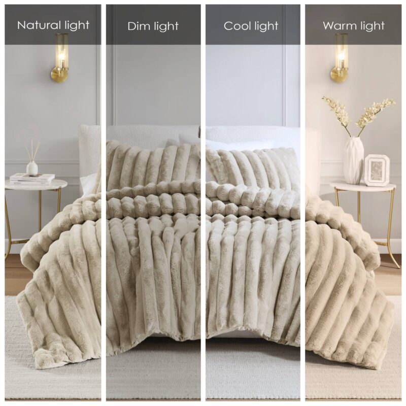 Soft Faux Fur Comforter, 3-Piece Full Queen - Image 7