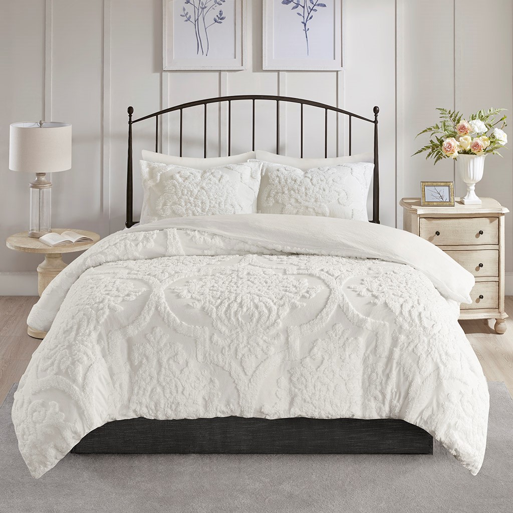b48e694cfcef134881d31df58abd7df3 Cotton Chenille Duvet Cover Set, Full Queen - Image 1