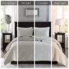 3 Piece Velvet Quilt Set, Ivory Full Queen - Image 5