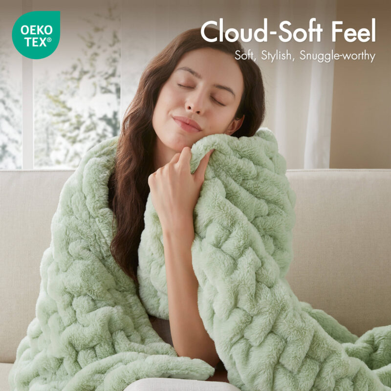 Faux Fur Throw Blanket, 50x60 for Couch - Image 8