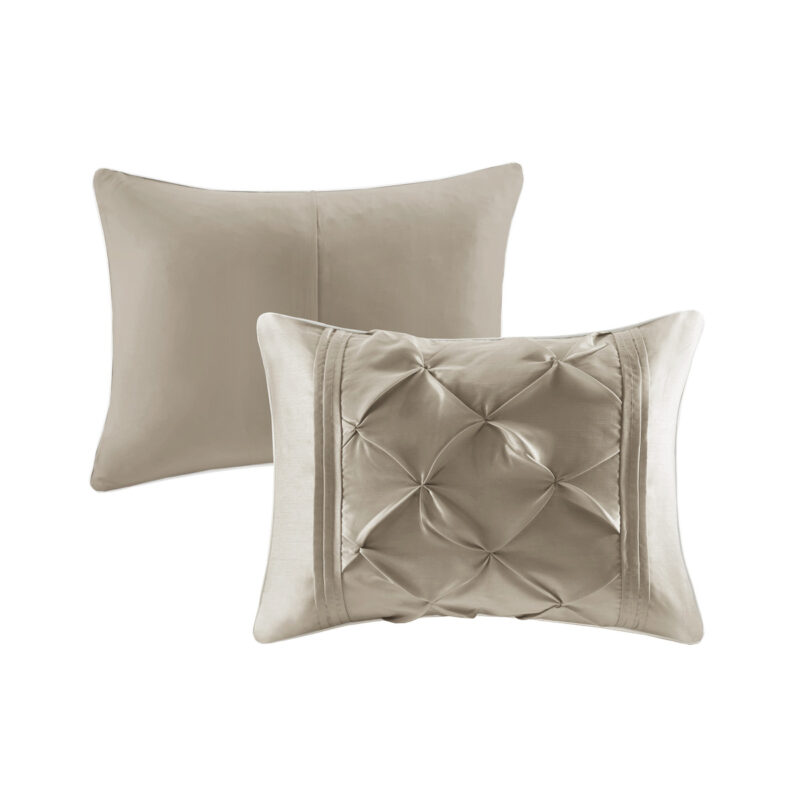 7 Piece Tufted Comforter Set, Cal King Taupe - Image 3