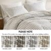 Linen Blend Duvet Cover Set, Cal King Striped - Image 4