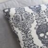 Skull Throw Pillows, Gothic Damask Set of 2 - Image 3