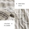 Linen Blend Duvet Cover Set, Cal King Striped - Image 2