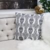 Skull Throw Pillows, Gothic Damask Set of 2 - Image 2