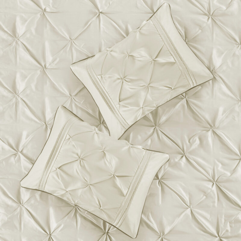 7 Piece Tufted Comforter Set, Cal King Ivory - Image 2