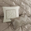 7 Piece Tufted Comforter Set, Cal King Taupe - Image 2