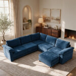 108" L Shape 6 Seats Oversized Sectional Couch for Living Room, L Shaped Modular Cloud Sofa