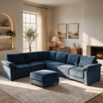 141" V Shape 7 Seats Oversized Sectional Couch for Living Room, L Shaped Modular Cloud Sofa